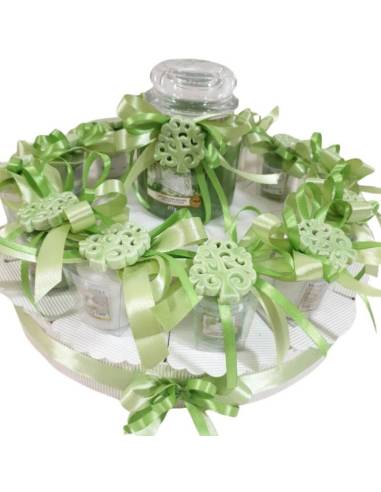 Bomboniere candele profumate albero della vita magnete ceramica