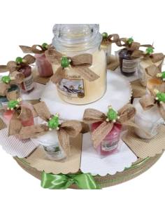 Candele bomboniere compleanno tartarughe in legno