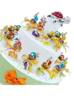 Bomboniere Battesimo utili vasetti portaspezie su torta bomboniera, INTROVABILE!!!