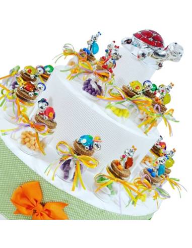 Bomboniere Battesimo utili vasetti portaspezie su torta bomboniera, INTROVABILE!!!