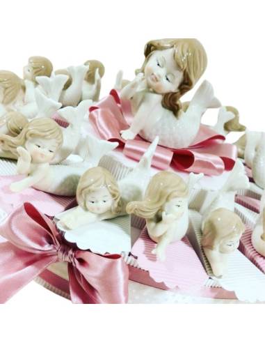 torta bomboniere porcellana battesimo comunione sirenetta confetti e bigliettino omaggio