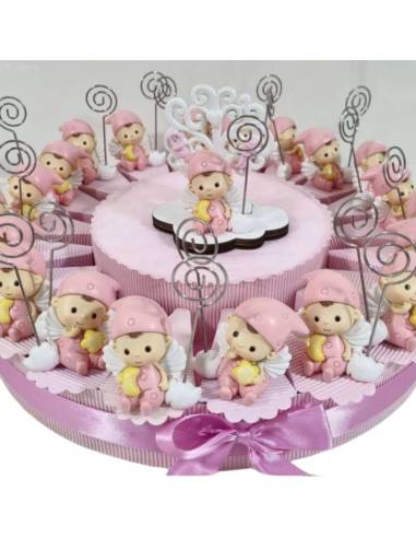 Torta bomboniere Battesimo Bimba angioletto portafoto
