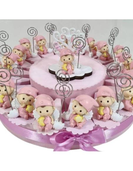 Torta bomboniere Battesimo Bimba angioletto portafoto