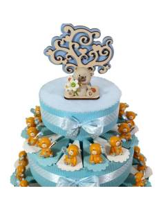 Torta bomboniere battesimo maschio animaletti sport orsetti