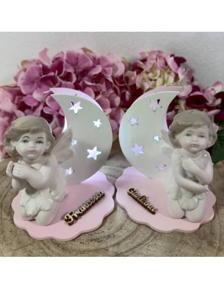 Bomboniere Battesimo originali bimba mezzaluna luce led personalizzate