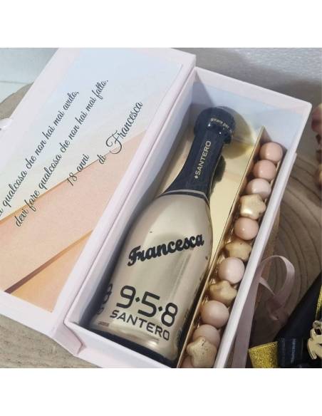 Santero mini spumante bomboniera scatola degustazione confetti | Sindy Bomboneire|