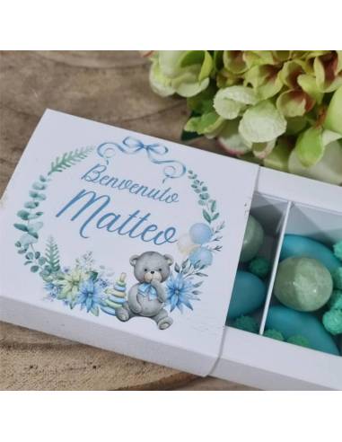 Portaconfetti Battesimo personalizzati scatola degustazione confetti