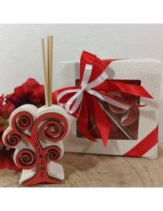 Bomboniere albero della vita profumatore Cresima personalizzato rami rossi