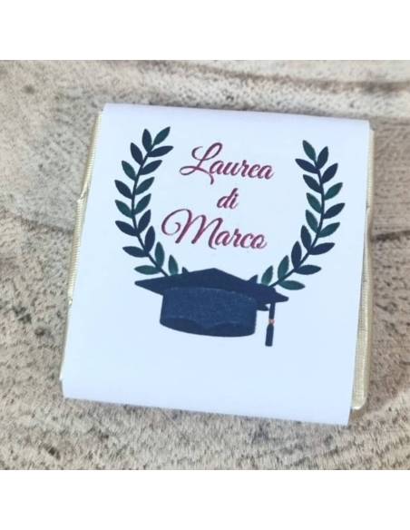 Laurea segnaposto cioccolatini personalizzati corona d'alloro