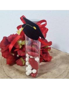 Bomboniere Laurea Psicologia Provetta portaconfetti tocco legno