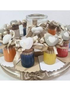 Bomboniere candele matrimonio magnete cuore ceramica