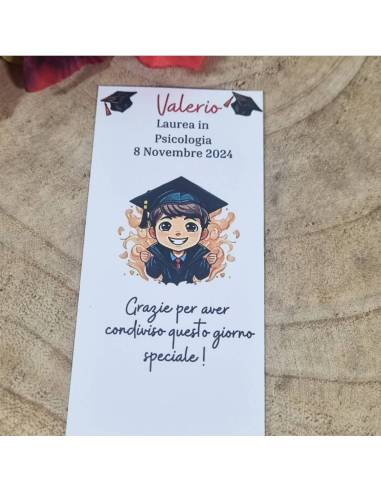 Segnaposto laurea in cartoncino per maschio