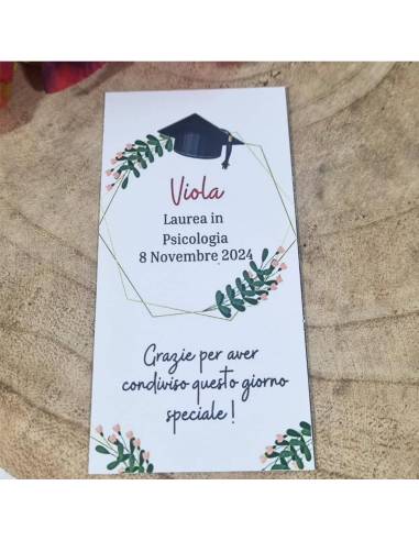 Segnaposto fai da te per laurea cornice esagonale per ragazza