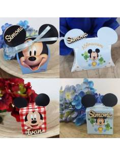 Scatoline portaconfetti Battesimo Nascita maschio Disney Topolino personalizzate