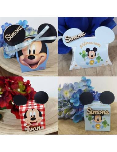 Scatoline portaconfetti Battesimo Nascita maschio Disney Topolino personalizzate