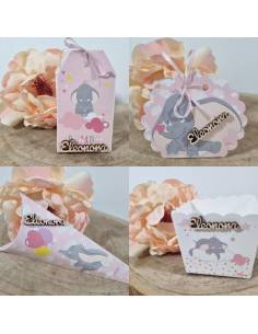 Scatole portaconfetti personalizzate Nascita bimba Disney elefante Dumbo