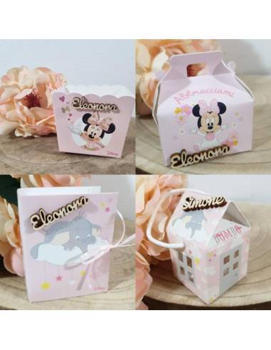 Portaconfetti Nascita bimba Dumbo Topolina nome personalizzato