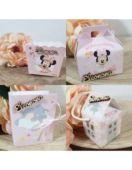 Portaconfetti Nascita bimba Dumbo Topolina nome personalizzato