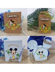 Scatoline portaconfetti economiche Nascita maschio Mickey Mouse personalizzate