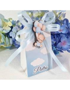 Bomboniere orsetto palloncini in legno portaconfetti personalizzati