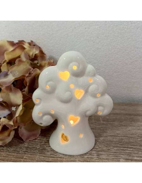 Bomboniere matrimonio ceramica albero della vita luce led