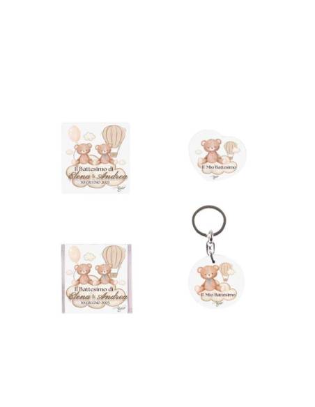 Angie Bomboniere Linea Bamboo Battesimo orsetti