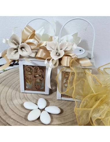 Bomboniere Lanterne Comunione Magnete calle a luce led