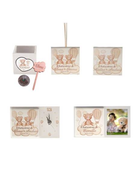 Angie bomboniere Linea Bamboo Battesimo personalizzate orsetti