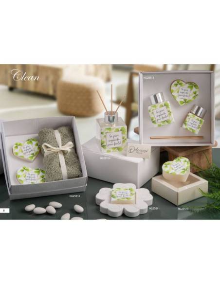 Dolcicose bomboniere Linea Clean quadrifogli portafortuna