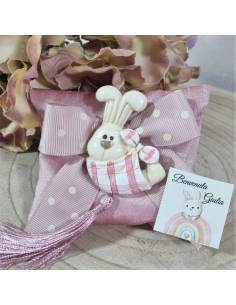 Sacchettini nascita economici bimba calamite coniglietta