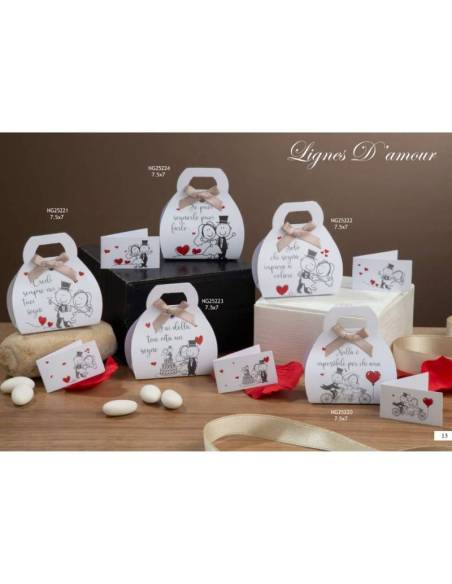 Dolcicose bomboniere Linea Lignes D'amour Matrimonio scatole portaconfetti