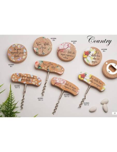 Dolcicose bomboniere Linea Country Matrimonio apribottiglie