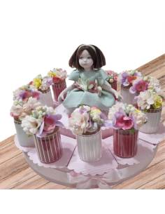 Bomboniere candele profumate fiori su tappo 2