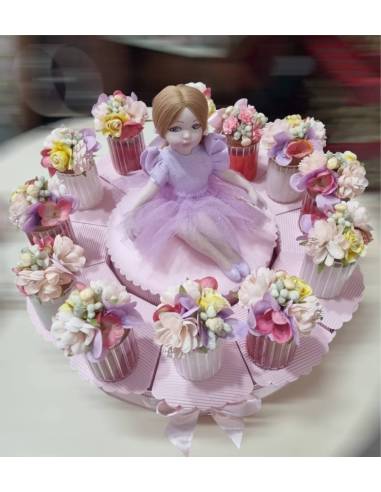 Bomboniere candele profumate fiori su tappo