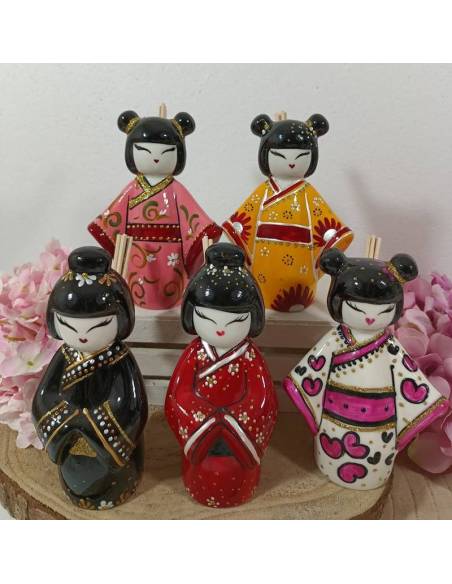 Bomboniere torta giapponesina geisha magnete per nascita battesimo compleanno bimba comunione cresima