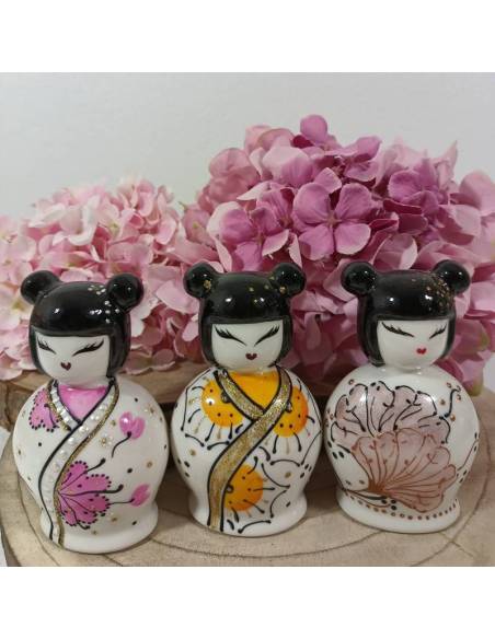 Bomboniere torta giapponesina geisha magnete per nascita battesimo compleanno bimba comunione cresima