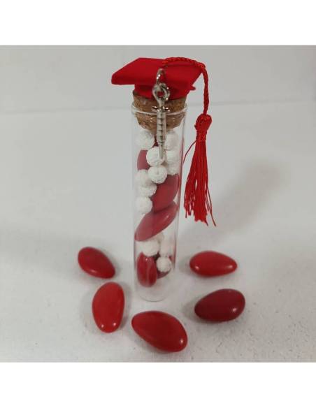 Bomboniere per laurea infermieristica tocco con siringa su provetta