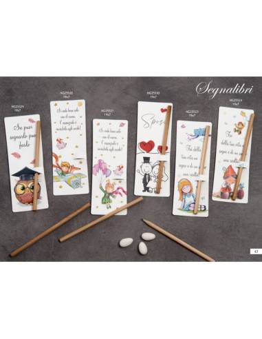 Dolcicose bomboniere Linea Segnalibri particolari con matita