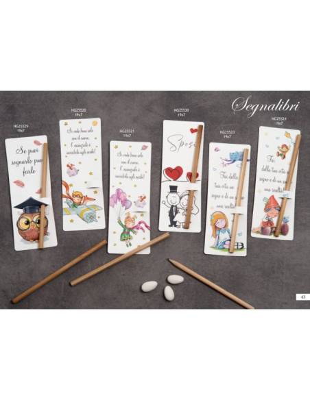 Dolcicose bomboniere Linea Segnalibri particolari con matita