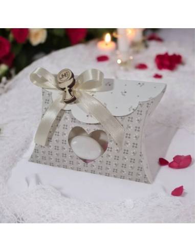 Busta floreale scatolina portaconfetti comunione