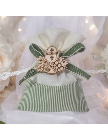 Sacchetti per confetti bomboniere Comunione calice in legno