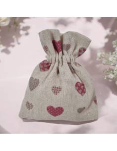 Sacchetti per confetti matrimonio stock con cuori