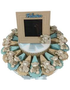 Torta bomboniera nascita orso peluche calamite