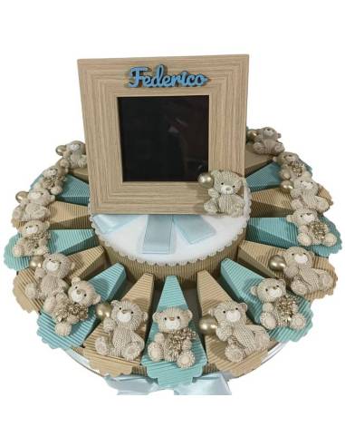 Torta bomboniera nascita orso peluche calamite