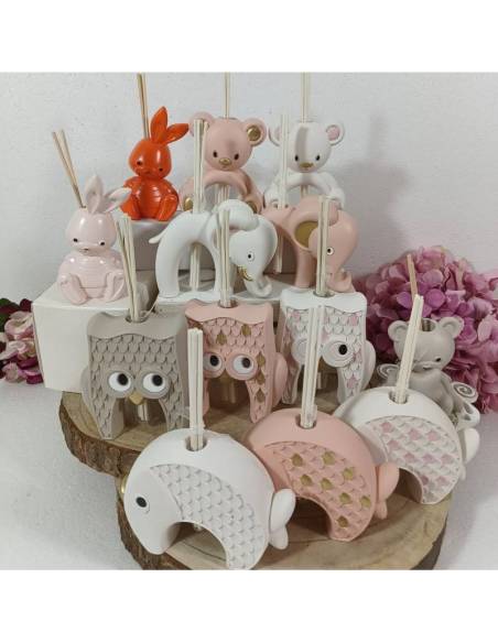 Bomboniere Battesimo bimba profumatori ambiente animali