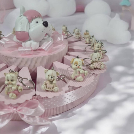 torta di bomboniere orsetti bimba animaletti cane e gatti