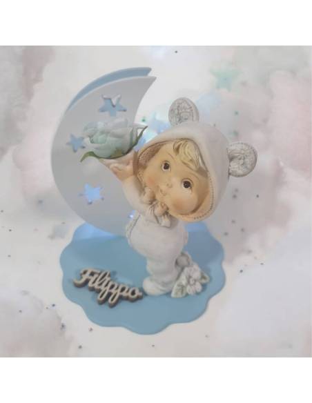 Bomboniere per Battesimo bimbo lampade luce led nome personalizzato