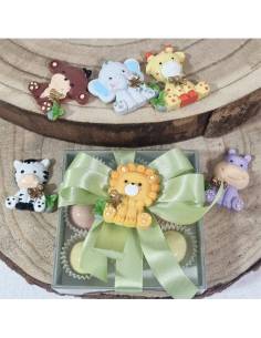 Bomboniere animaletti della Savana con scatola degustione confetti
