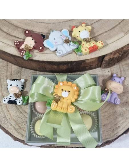 Bomboniere animaletti della Savana con scatola degustione confetti
