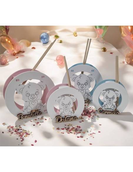 Bomboniere per Battesimo profumatore orsetto tondo con essenza